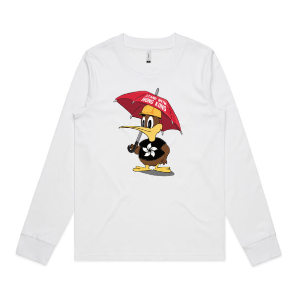Kiwis stand with Hong Kong - Womens Dice Longsleeve Tee Thumbnail